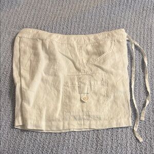 Tommy Bahama Soft White Linen Tie-Waist Shorts